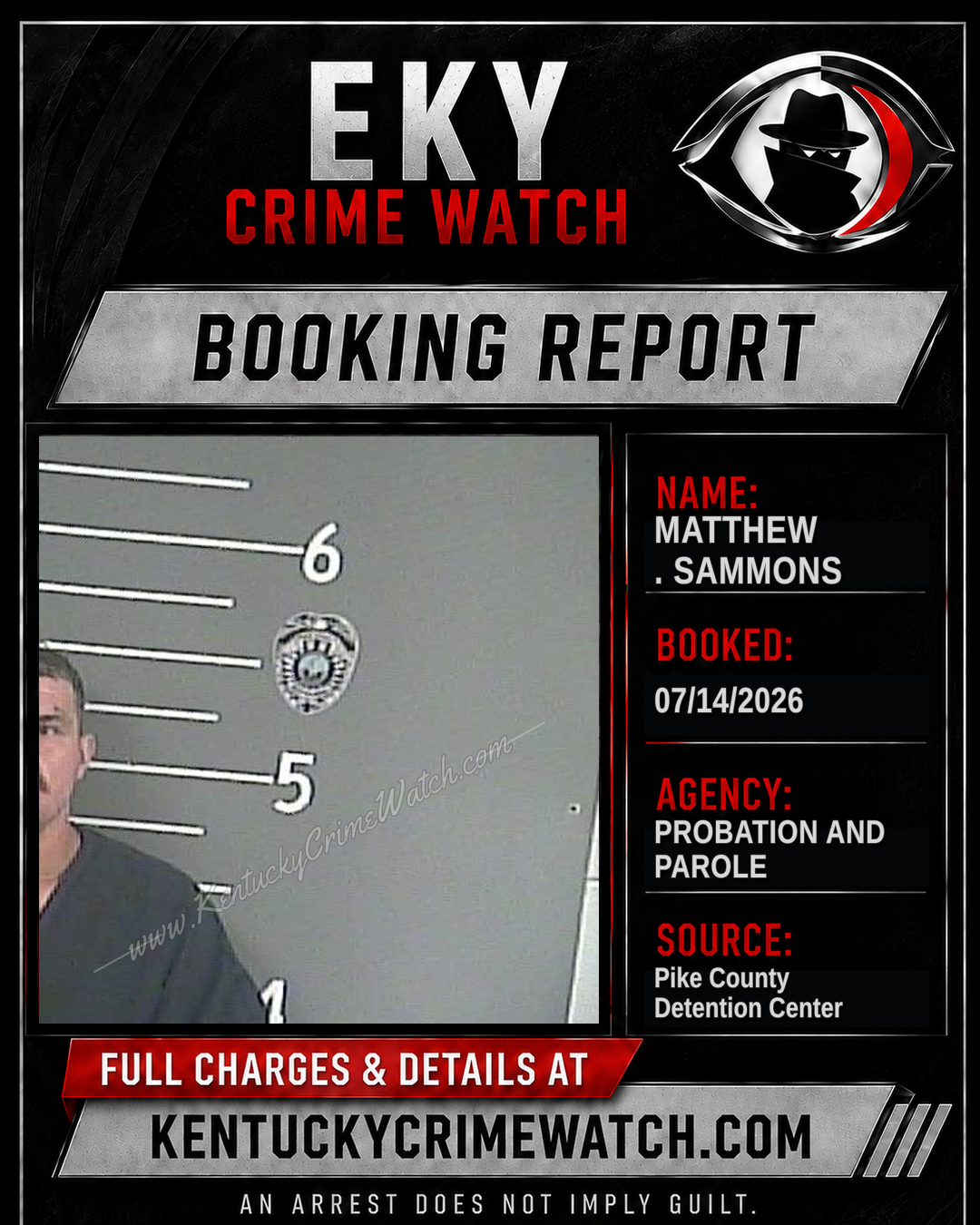 MATTHEW . SAMMONS booking report card