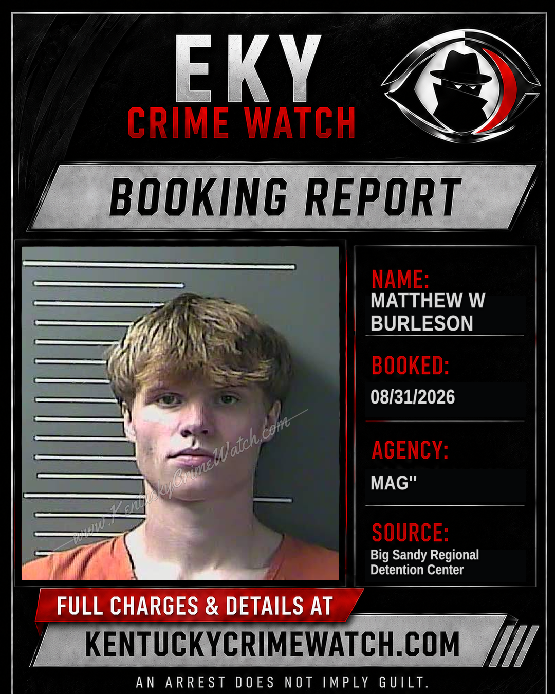 MATTHEW W BURLESON booking report card