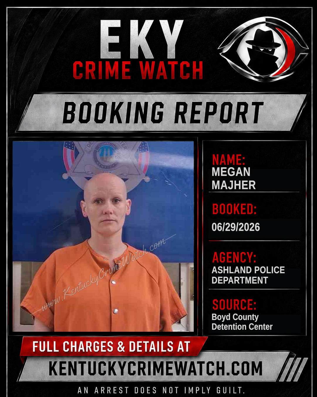MEGAN MAJHER booking report card