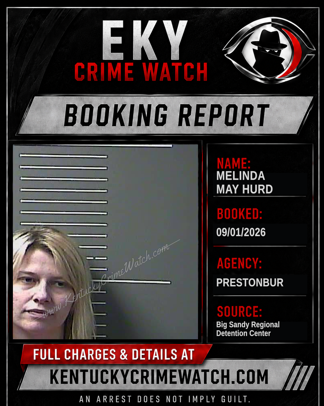 MELINDA MAY HURD booking report card