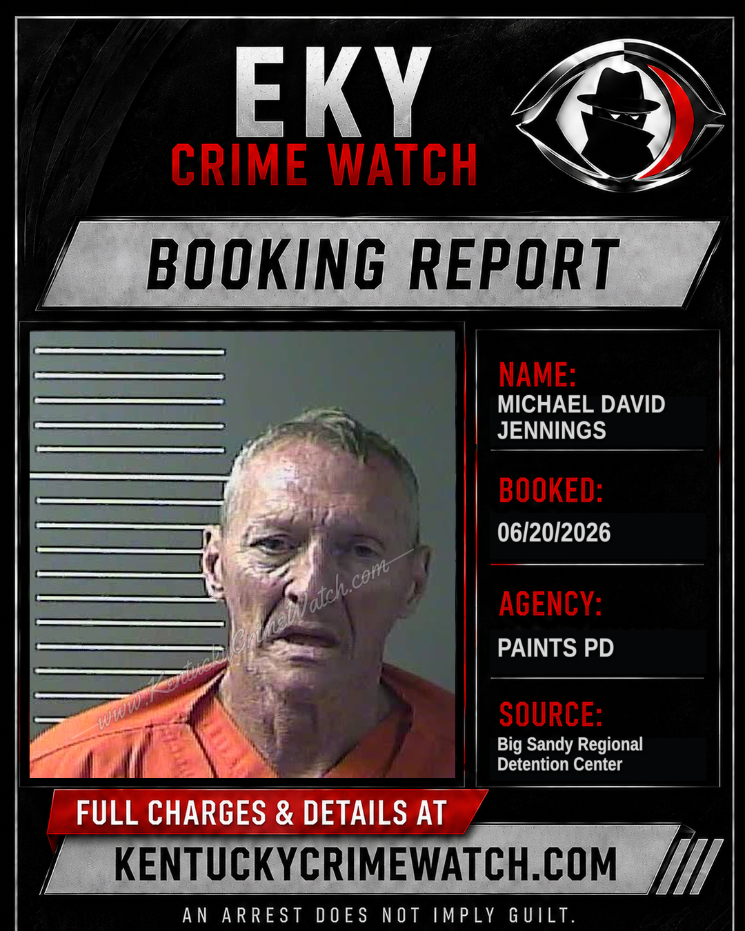 MICHAEL DAVID JENNINGS booking report card
