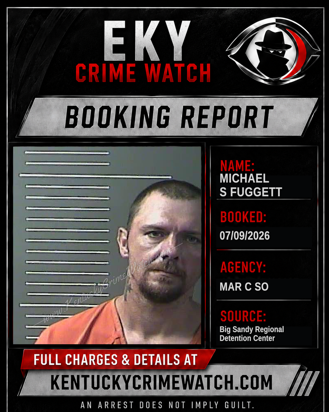 MICHAEL S FUGGETT booking report card
