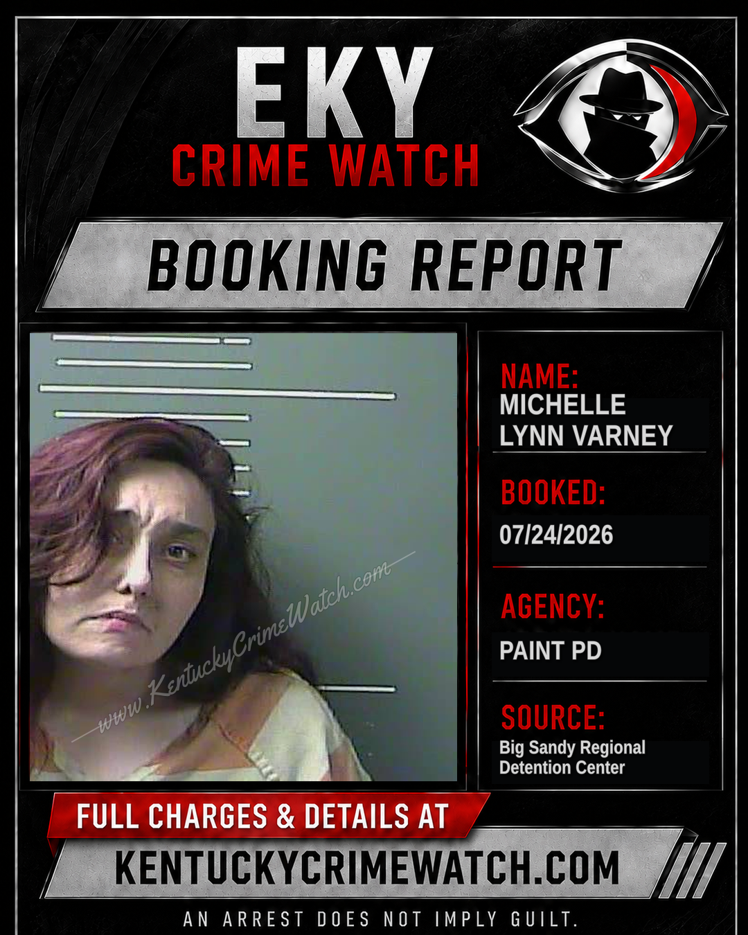 MICHELLE LYNN VARNEY booking report card