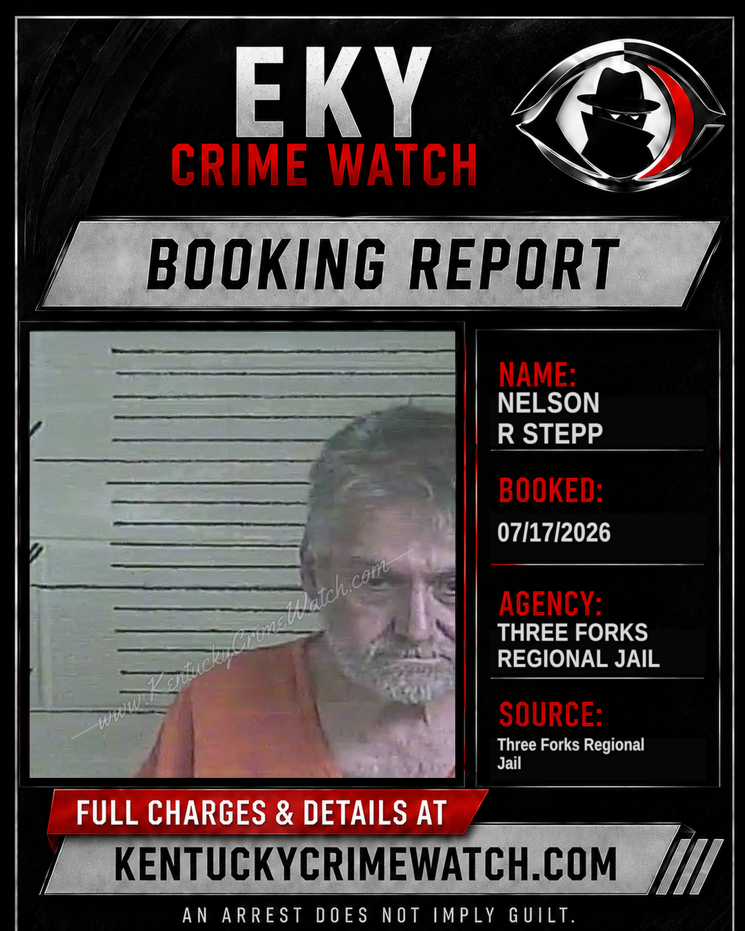 Nelson R Stepp booking report card