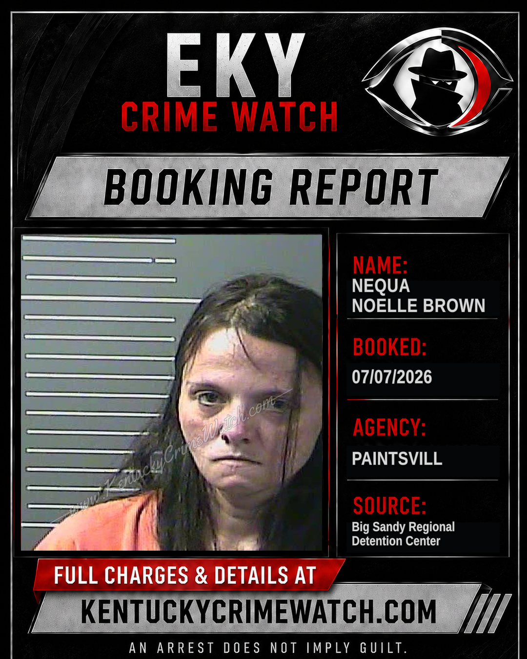 NEQUA NOELLE BROWN booking report card