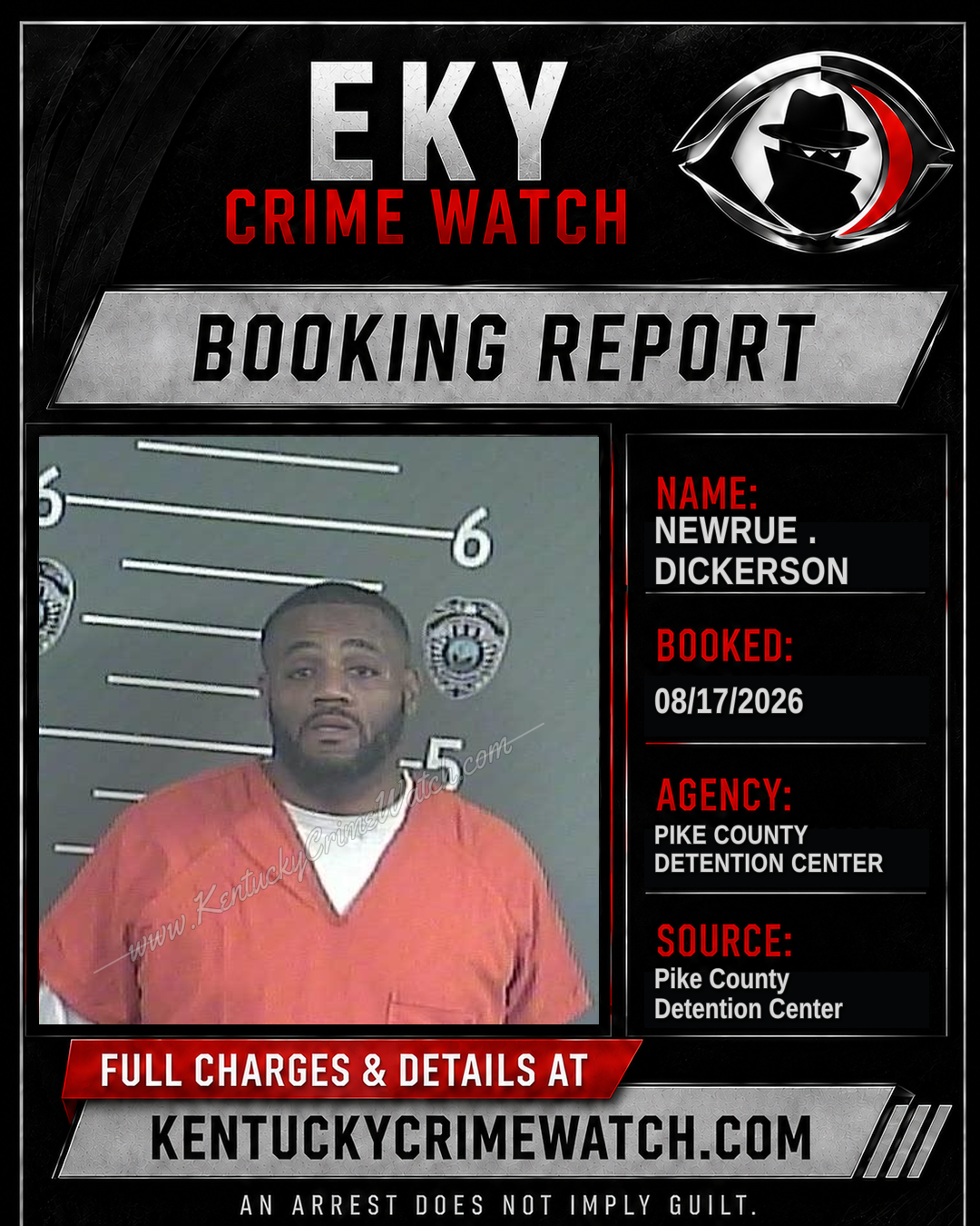 NEWRUE . DICKERSON booking report card