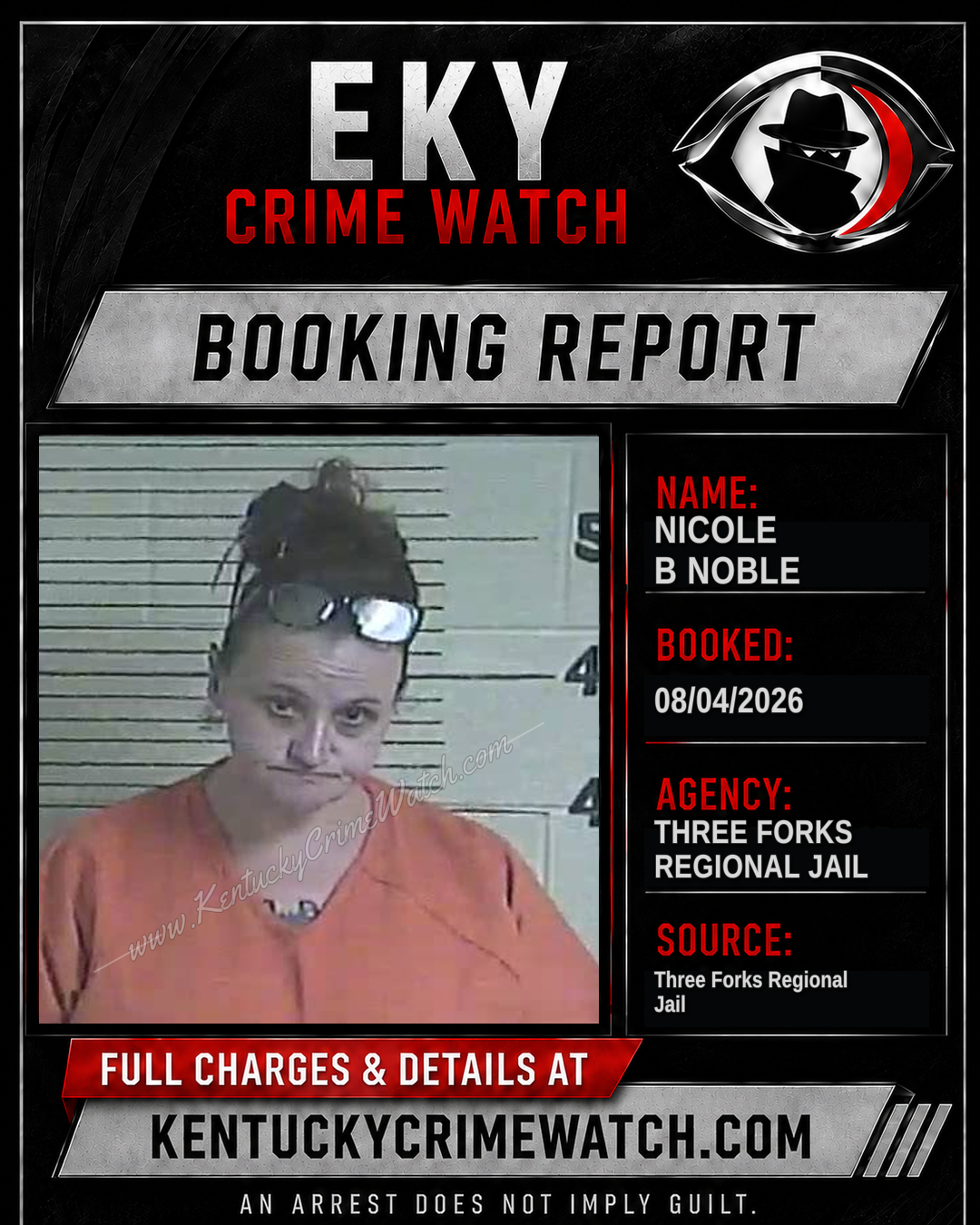 Nicole B Noble booking report card