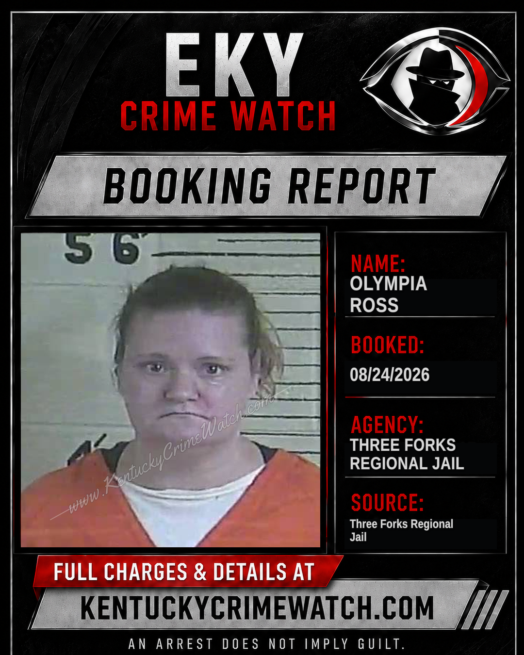 Olympia Ross booking report card