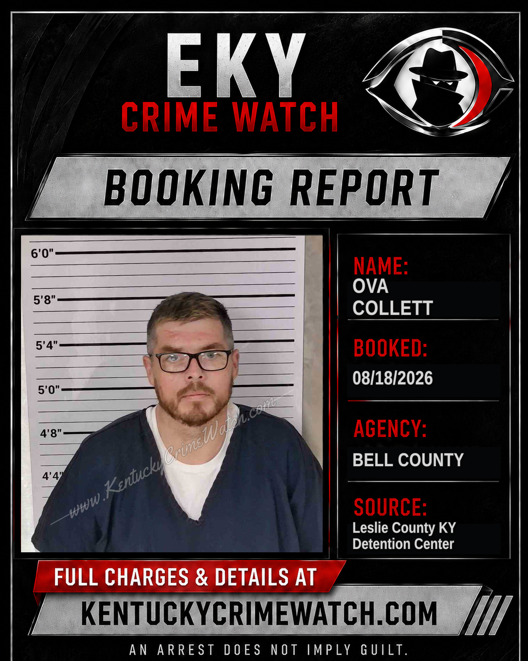 OVA COLLETT booking report card