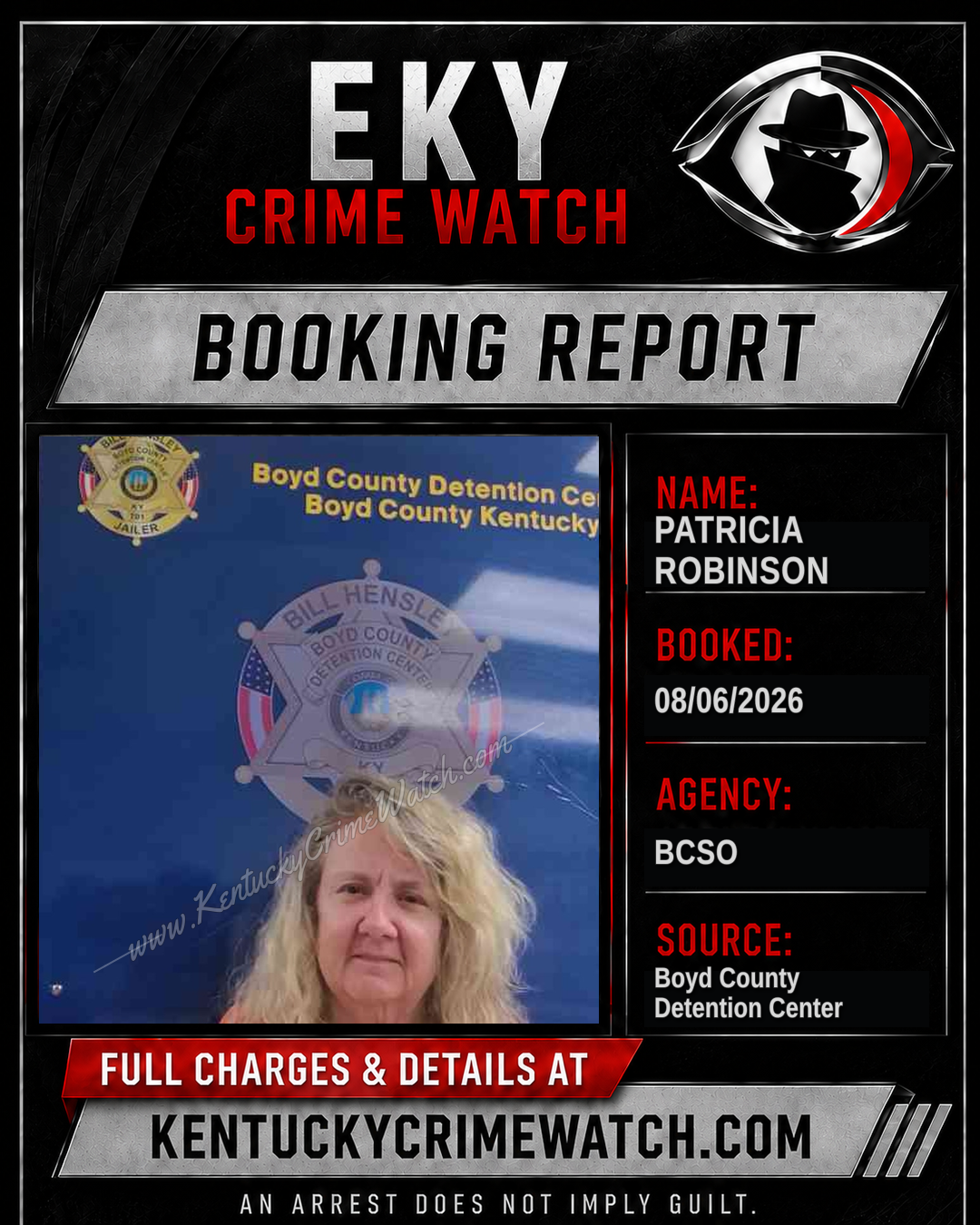 PATRICIA ROBINSON booking image
