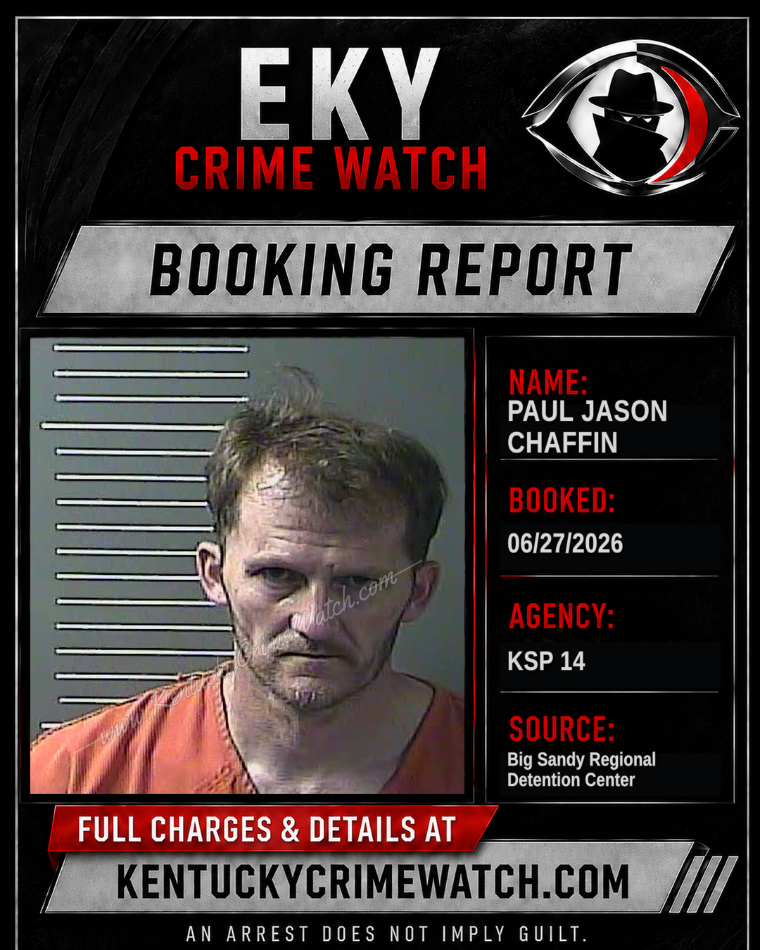 PAUL JASON CHAFFIN booking report card