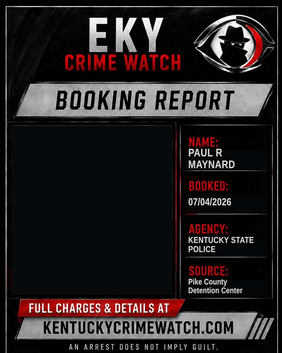 PAUL R MAYNARD booking report card