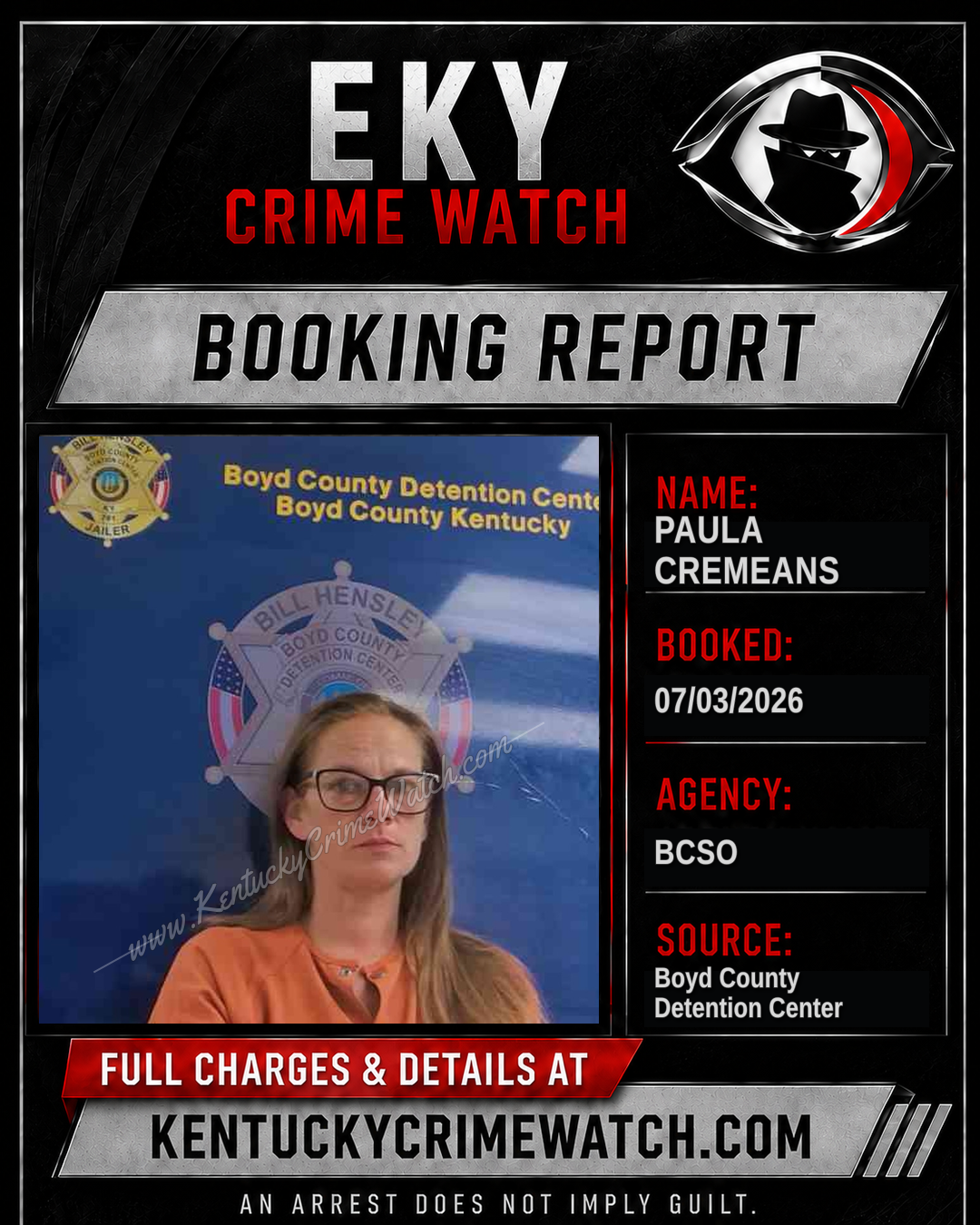 PAULA CREMEANS booking image
