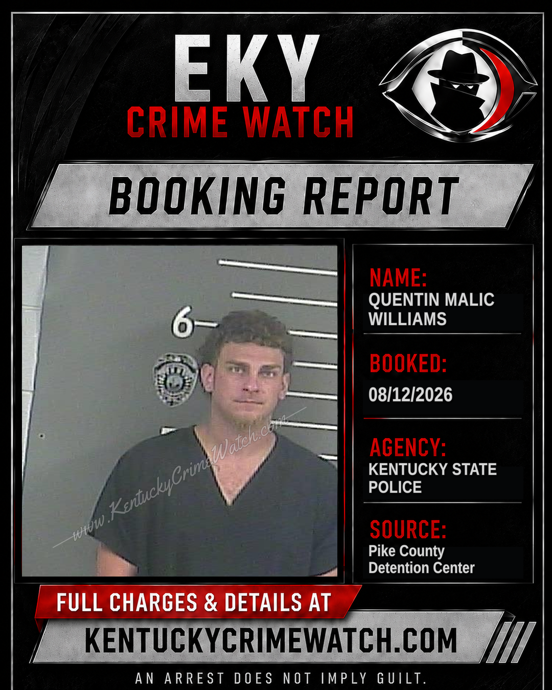 QUENTIN MALIC WILLIAMS booking report card
