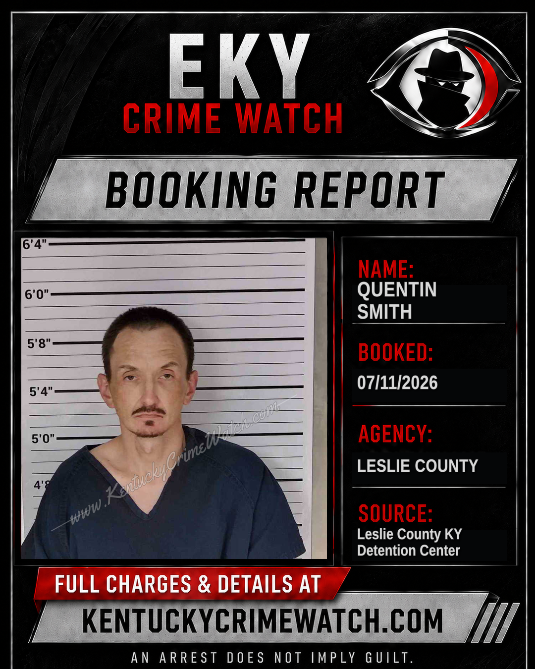 QUENTIN SMITH booking report card