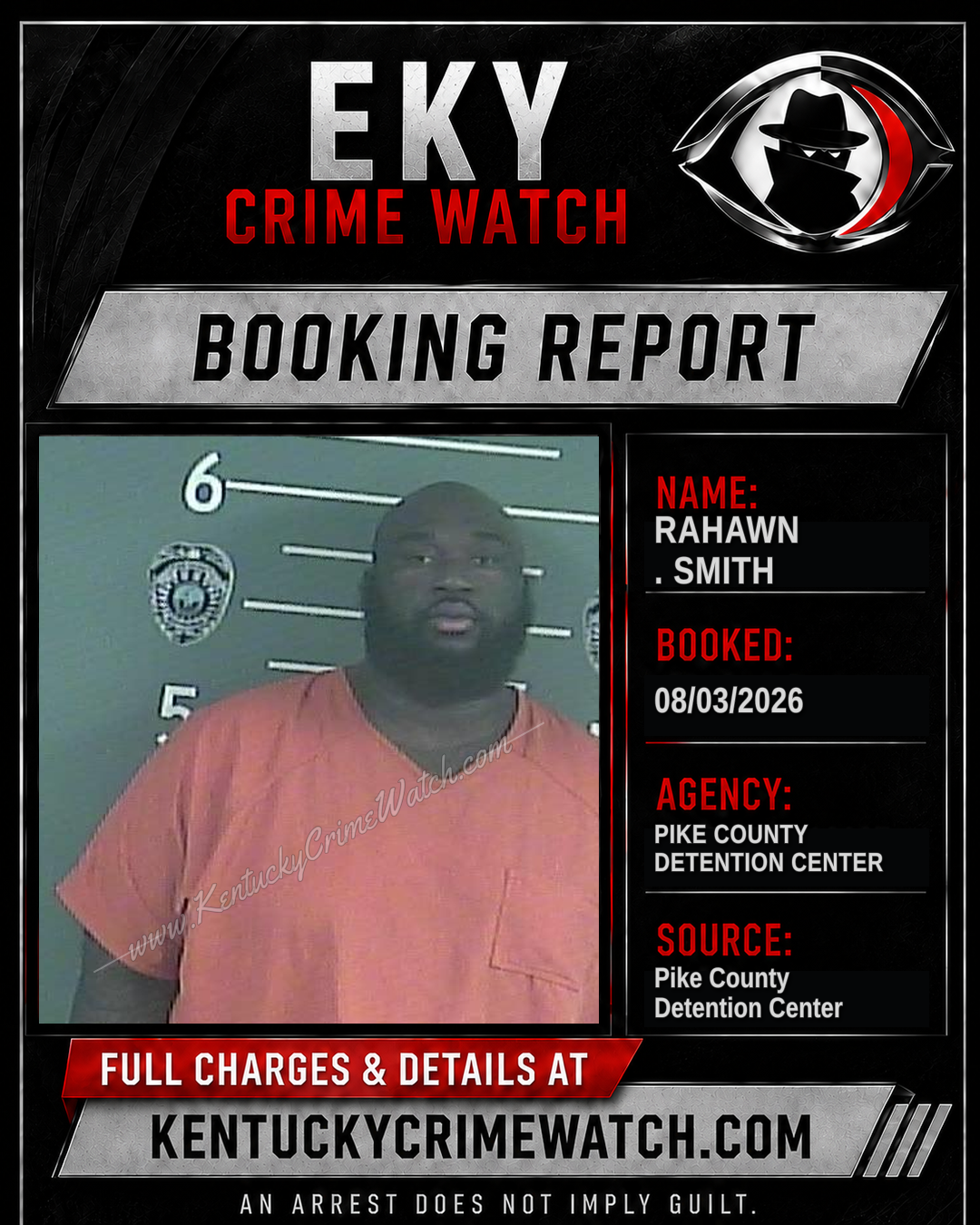 RAHAWN . SMITH booking report card