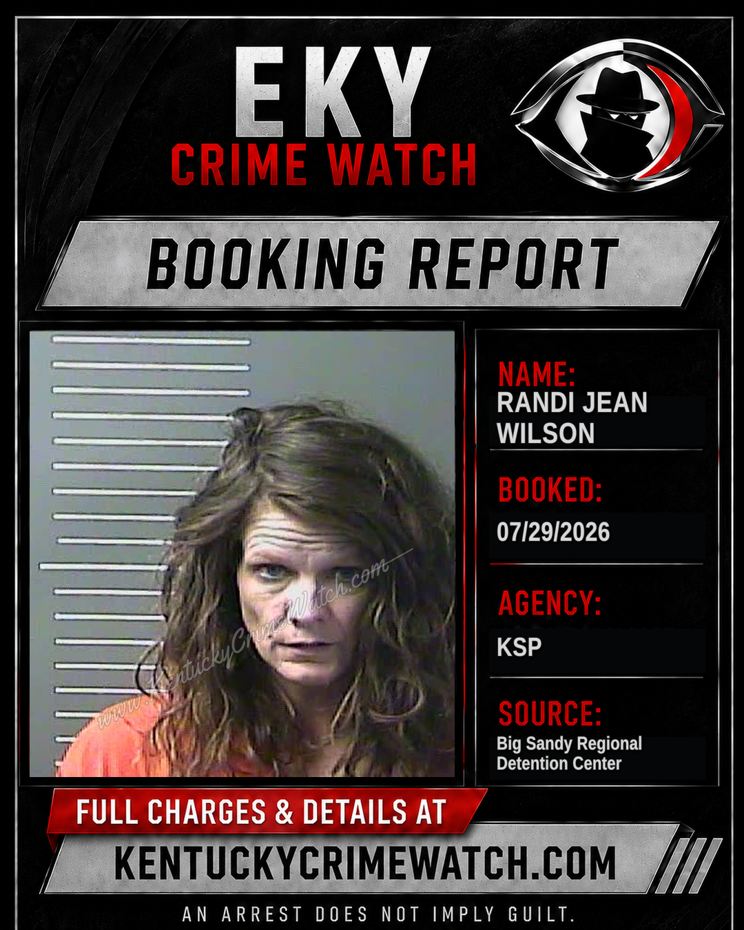 RANDI JEAN WILSON booking report card