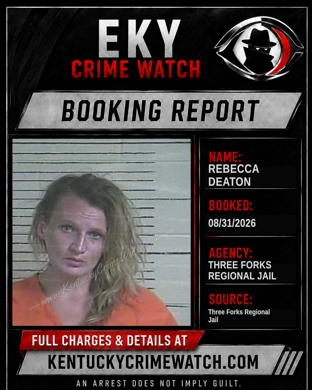 Rebecca Deaton booking report card