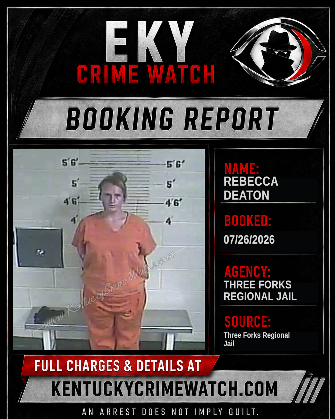 Rebecca Deaton booking report card