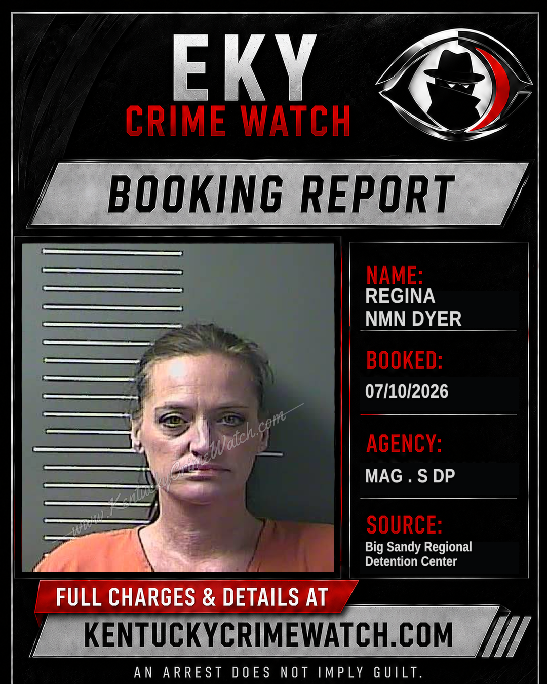 REGINA NMN DYER booking report card