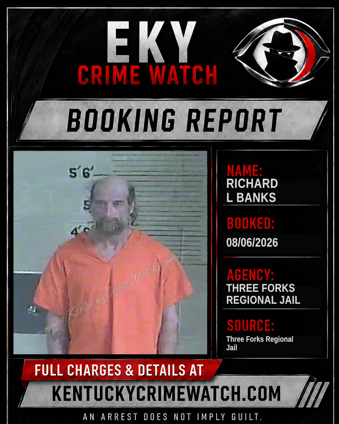 Richard L Banks booking report card