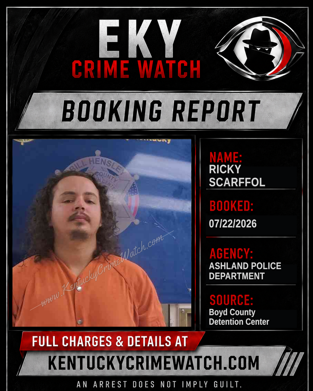 RICKY SCARFFOL booking report card