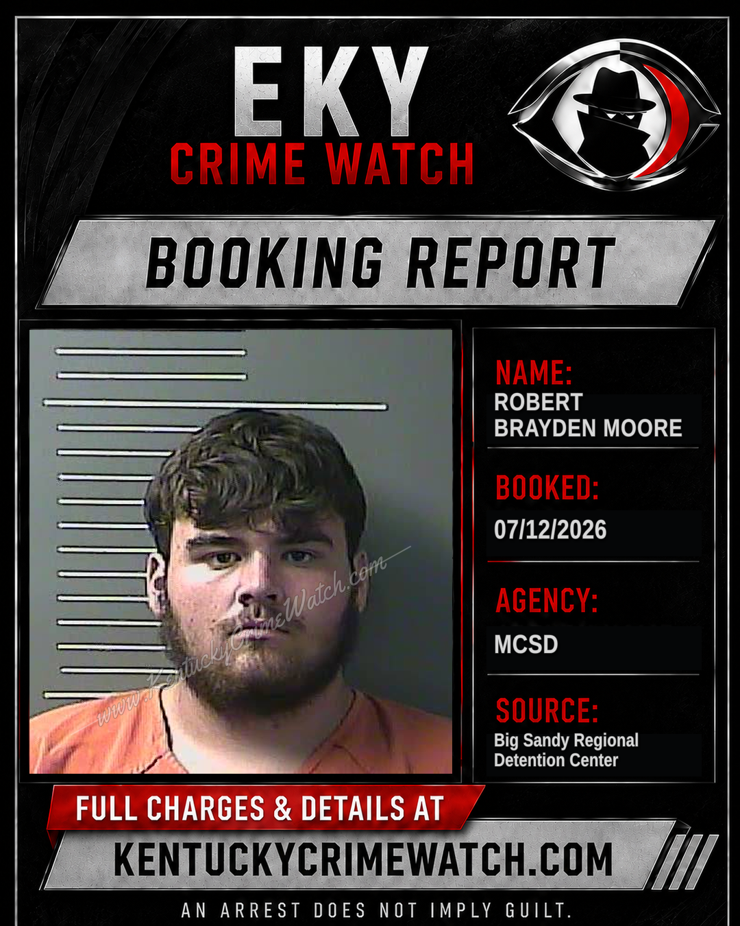 ROBERT BRAYDEN MOORE booking report card