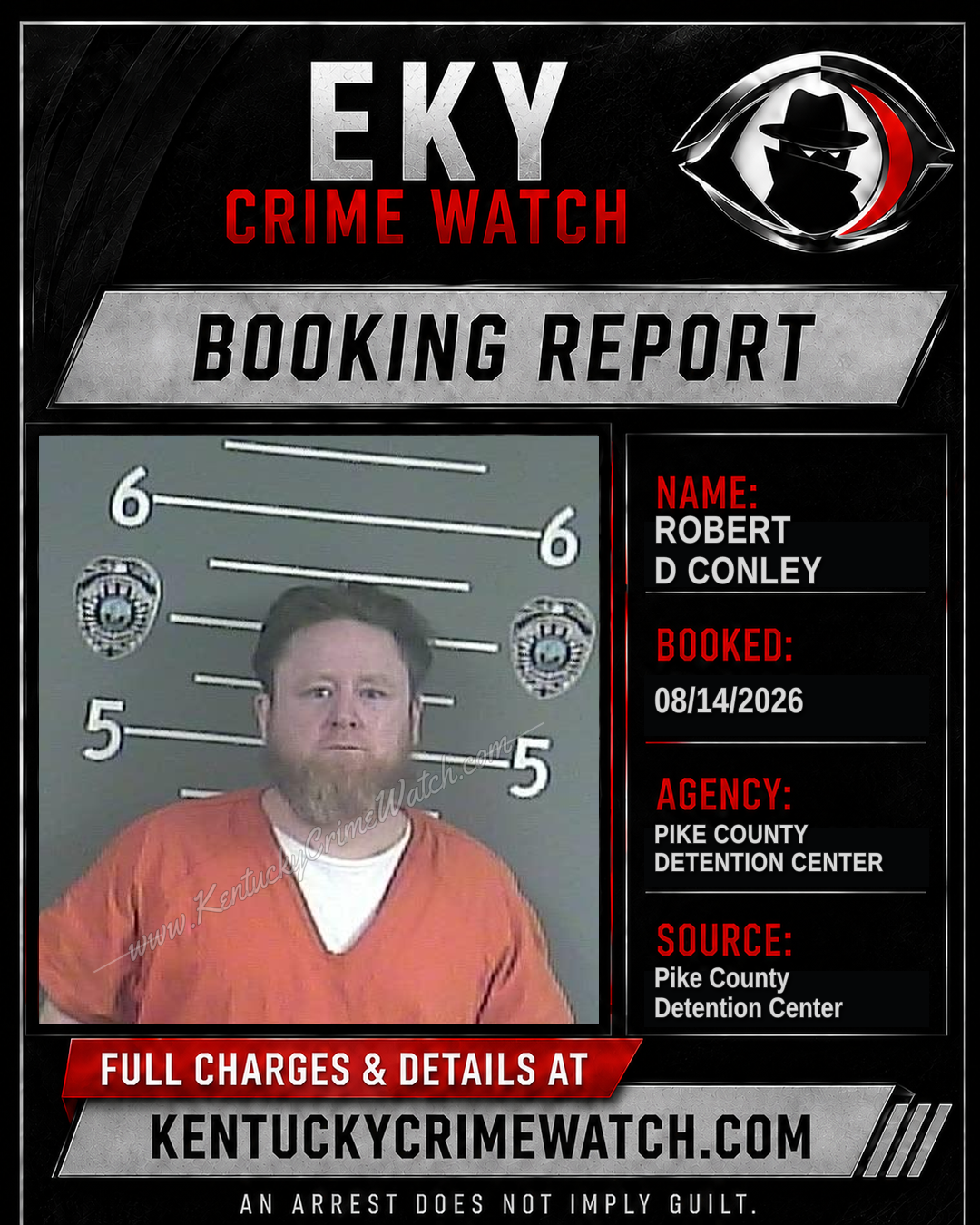 ROBERT D CONLEY booking report card