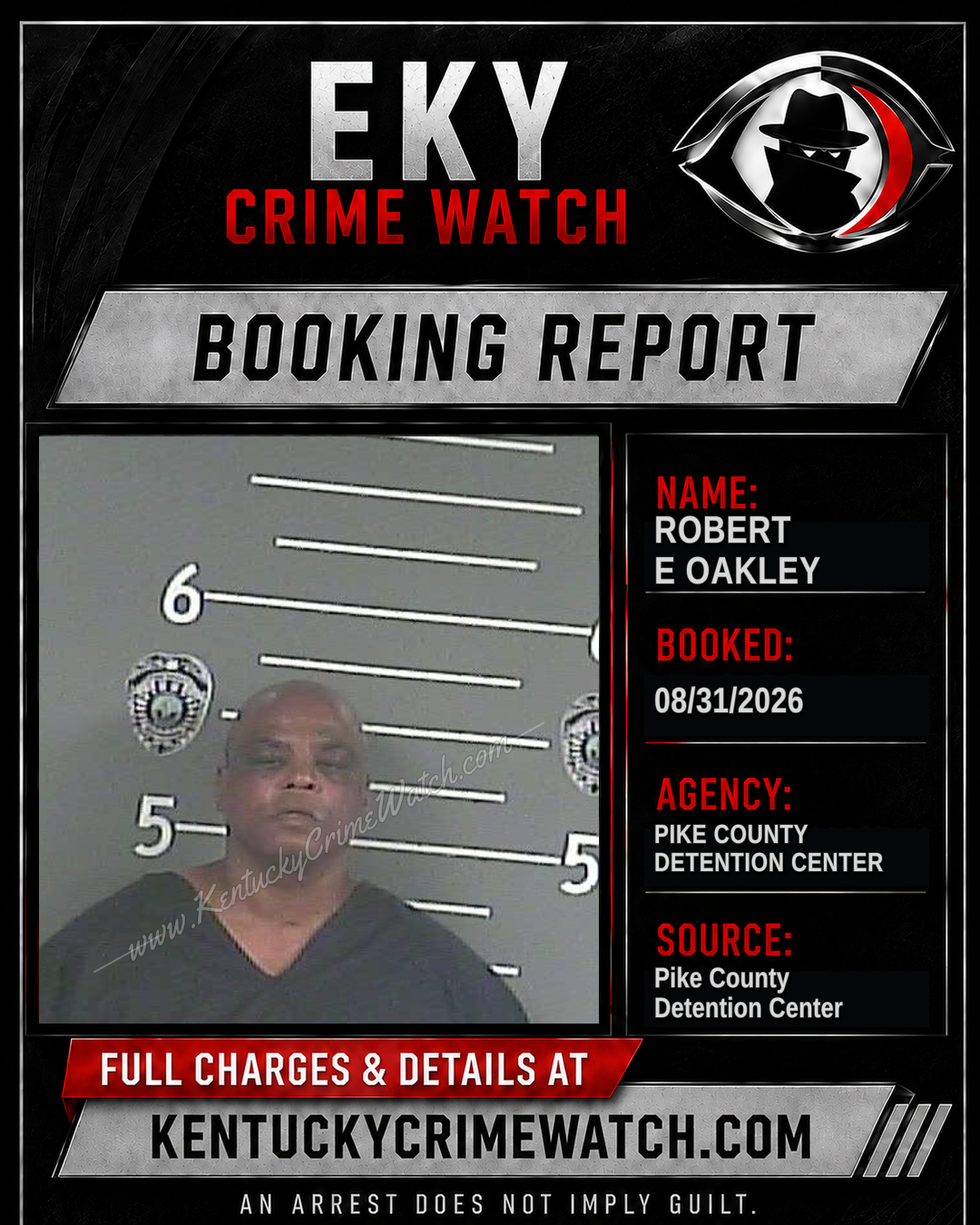 ROBERT E OAKLEY booking report card