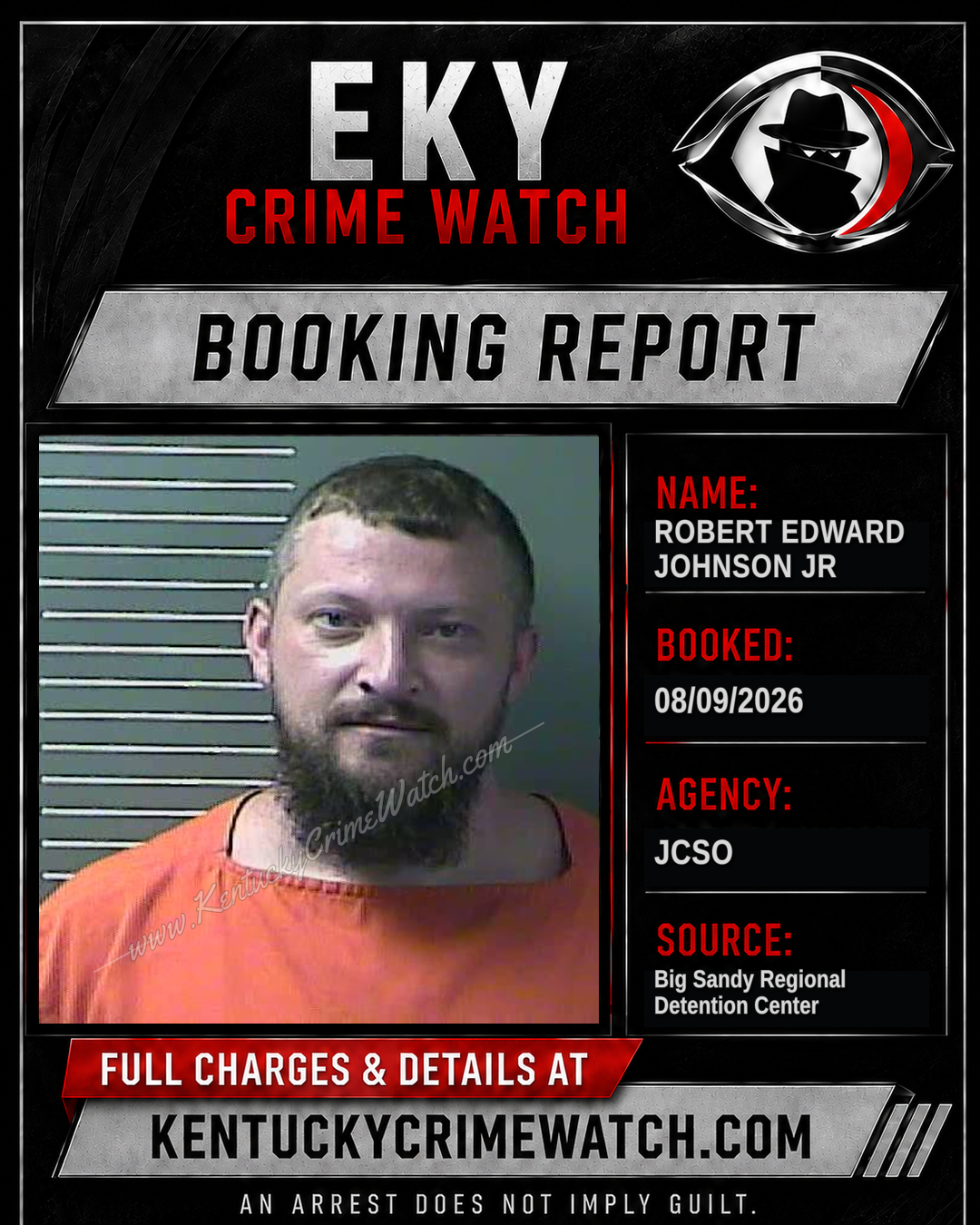 ROBERT EDWARD JOHNSON JR booking report card