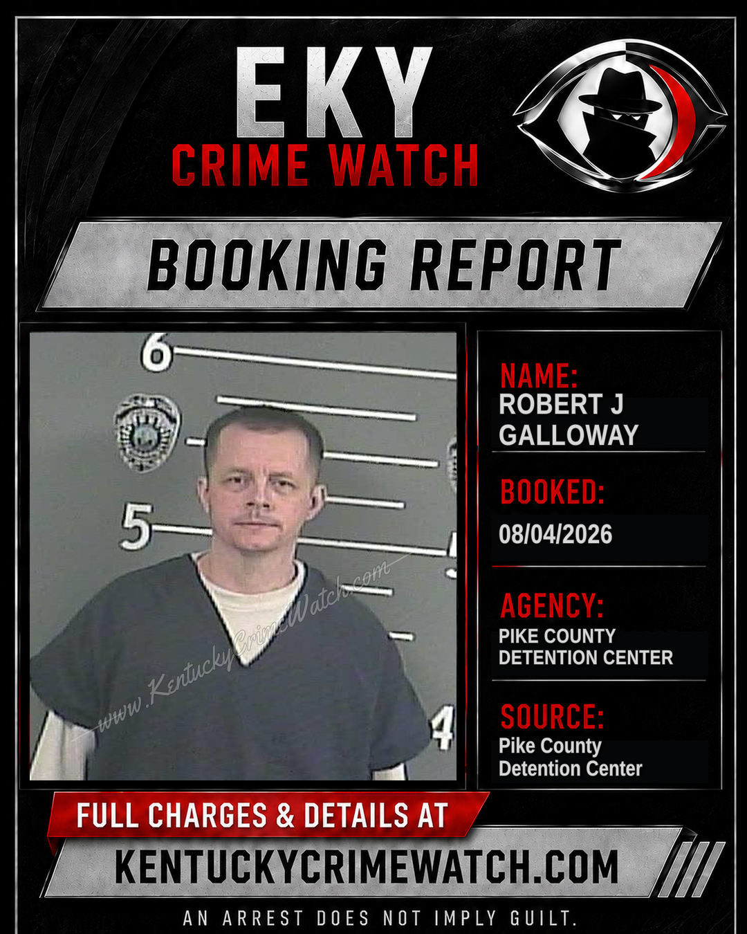 ROBERT J GALLOWAY booking report card