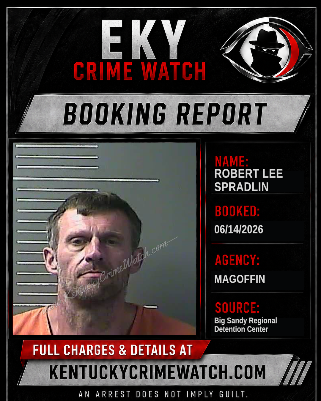 ROBERT LEE SPRADLIN booking report card