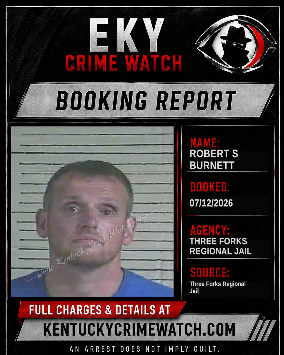 Robert S Burnett booking report card