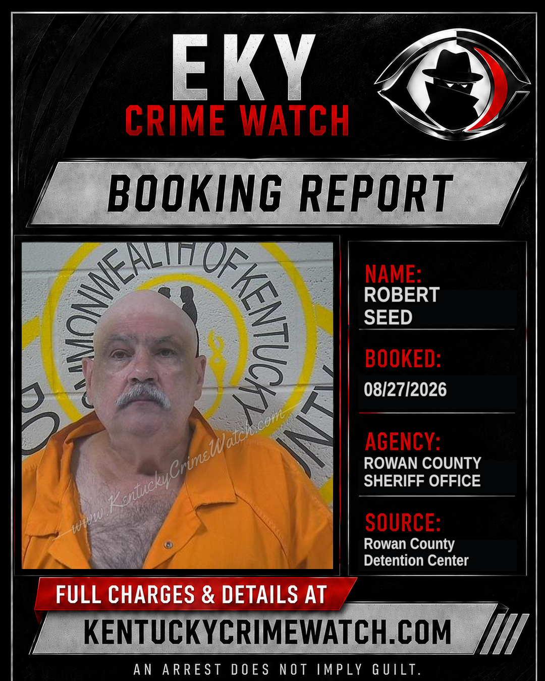 ROBERT SEED booking report card