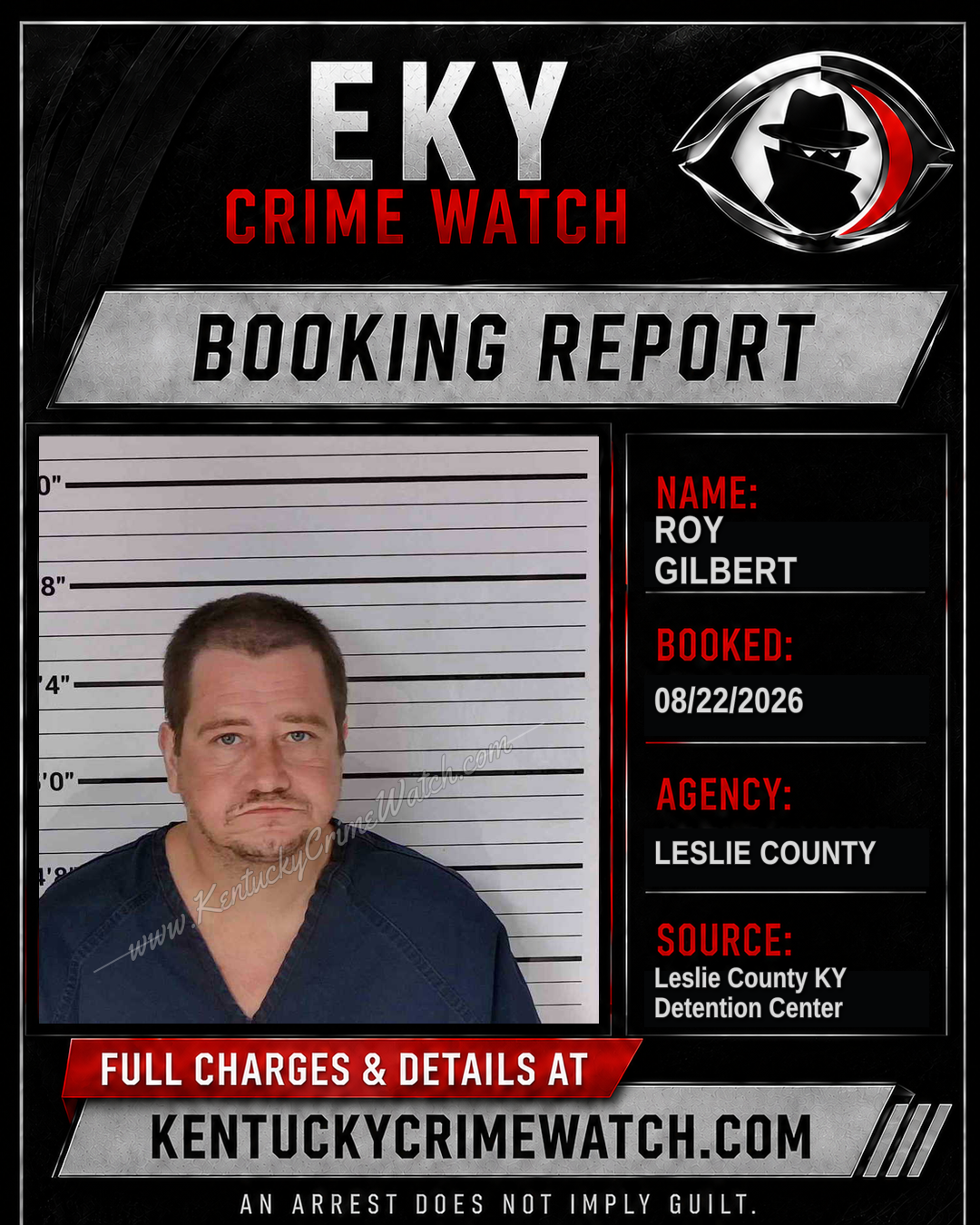 ROY GILBERT booking report card
