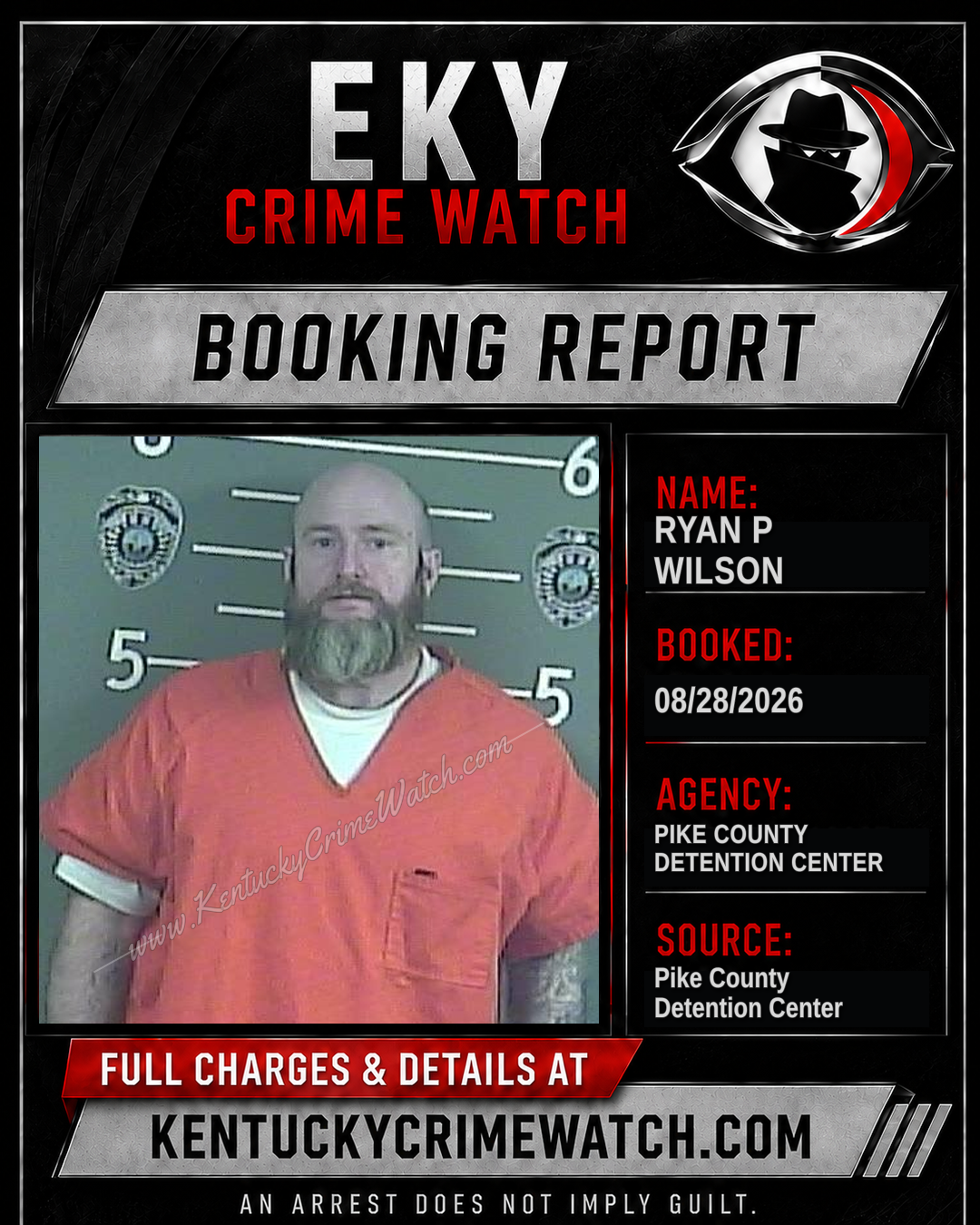 RYAN P WILSON booking report card