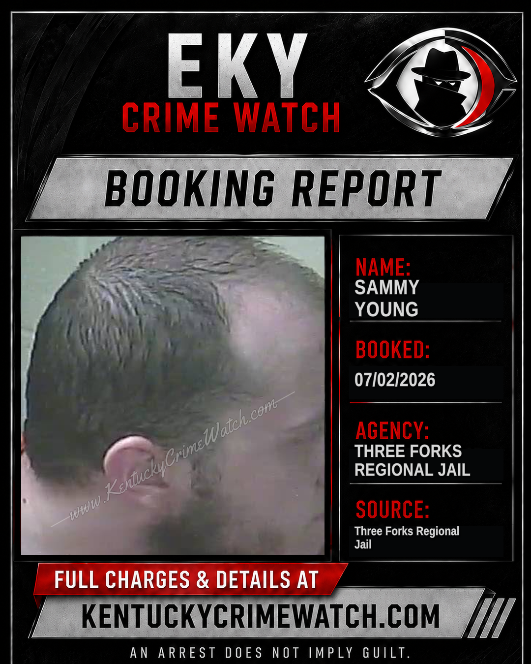Sammy Young booking report card