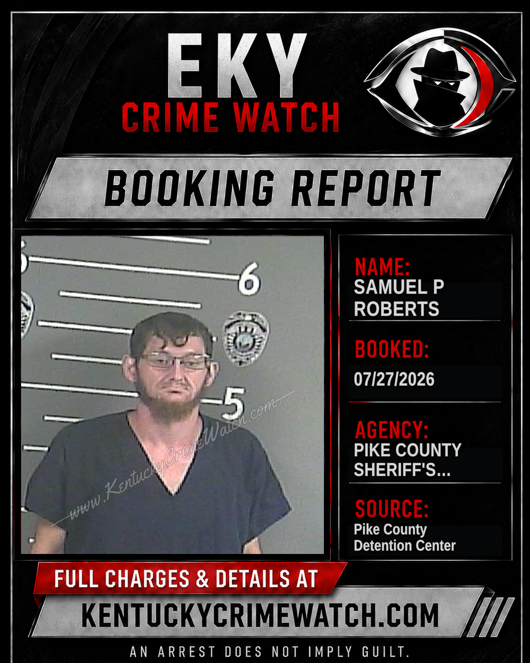 SAMUEL P ROBERTS booking report card