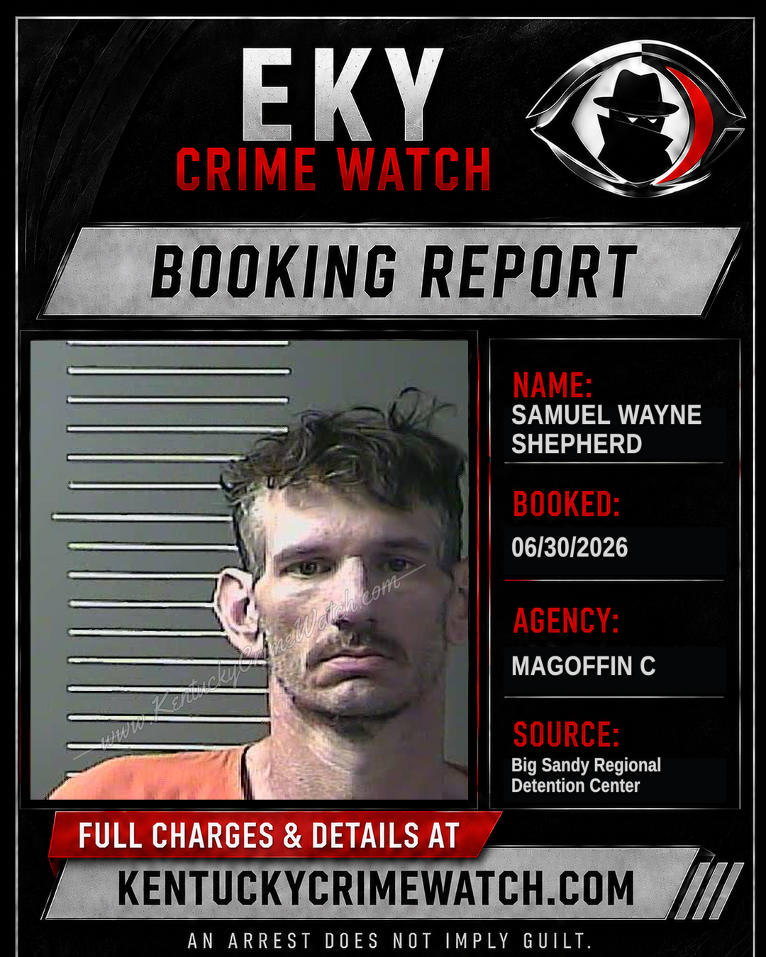 SAMUEL Wayne SHEPHERD booking report card