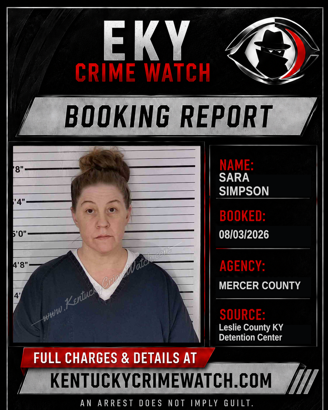 SARA SIMPSON booking report card