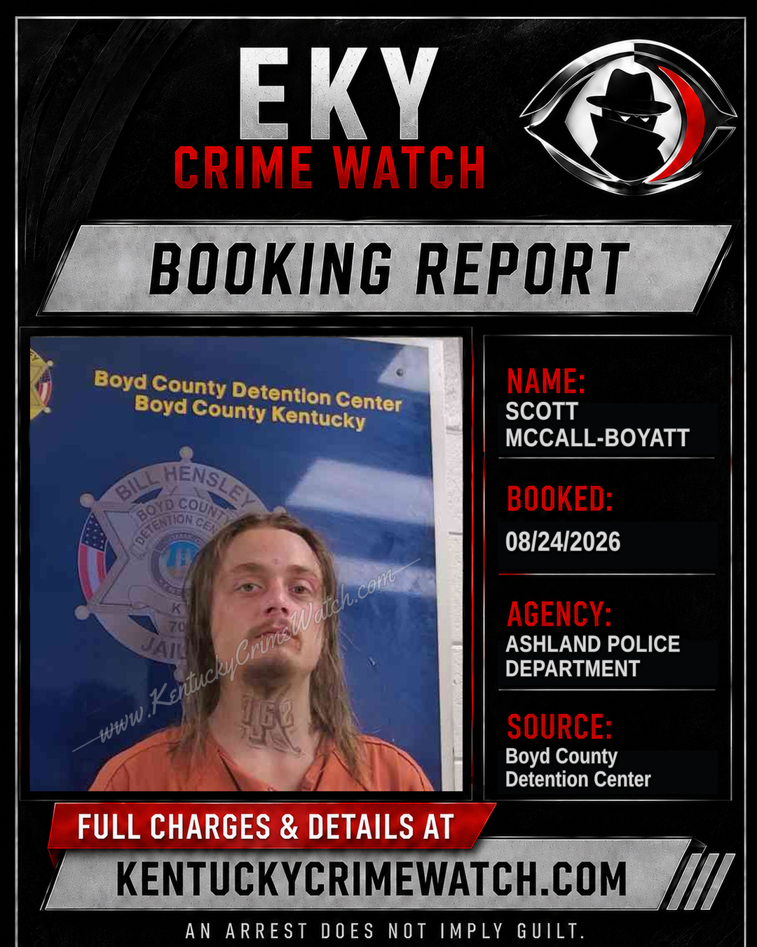 SCOTT MCCALL-BOYATT booking report card