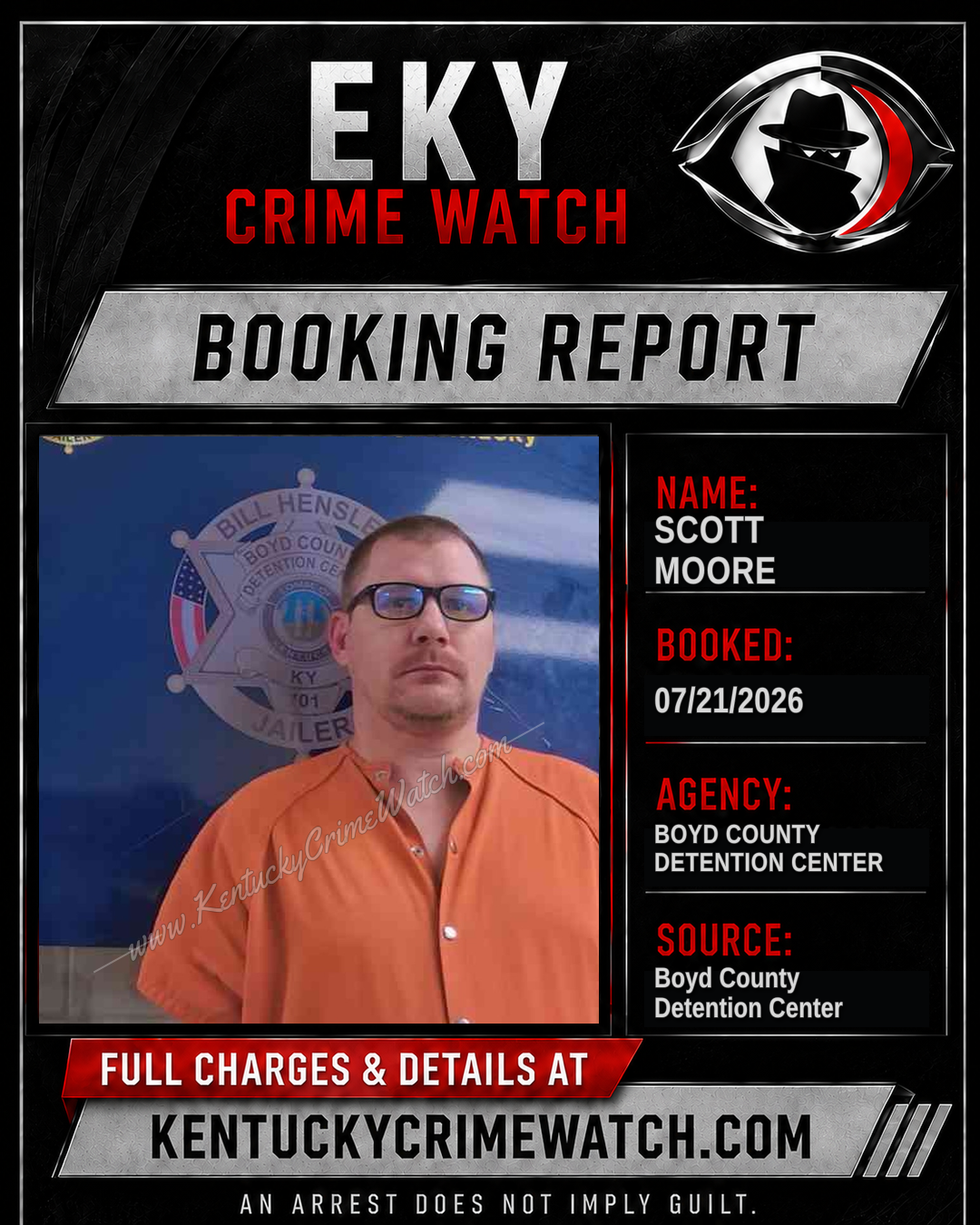 SCOTT MOORE booking report card