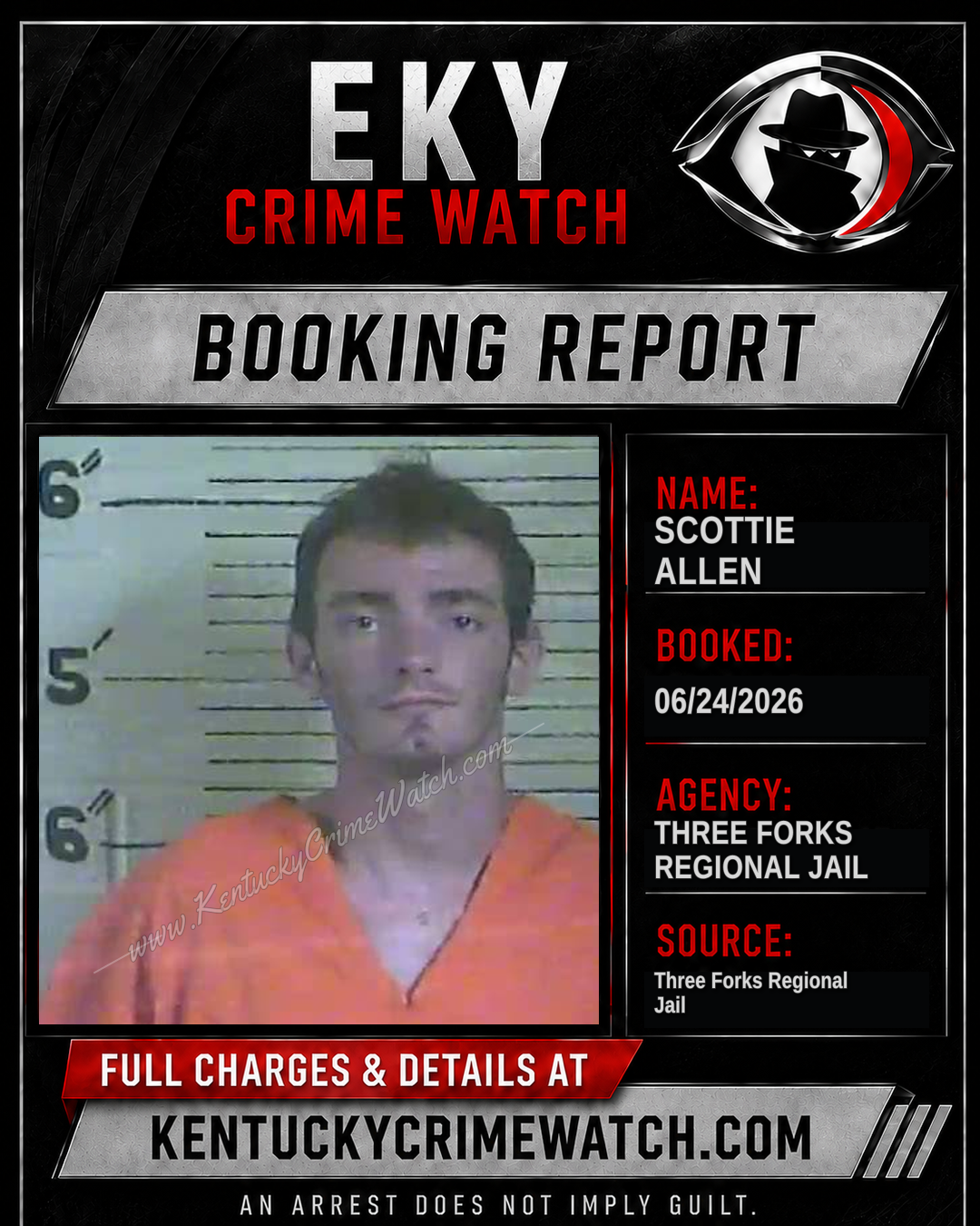 Scottie Allen booking report card