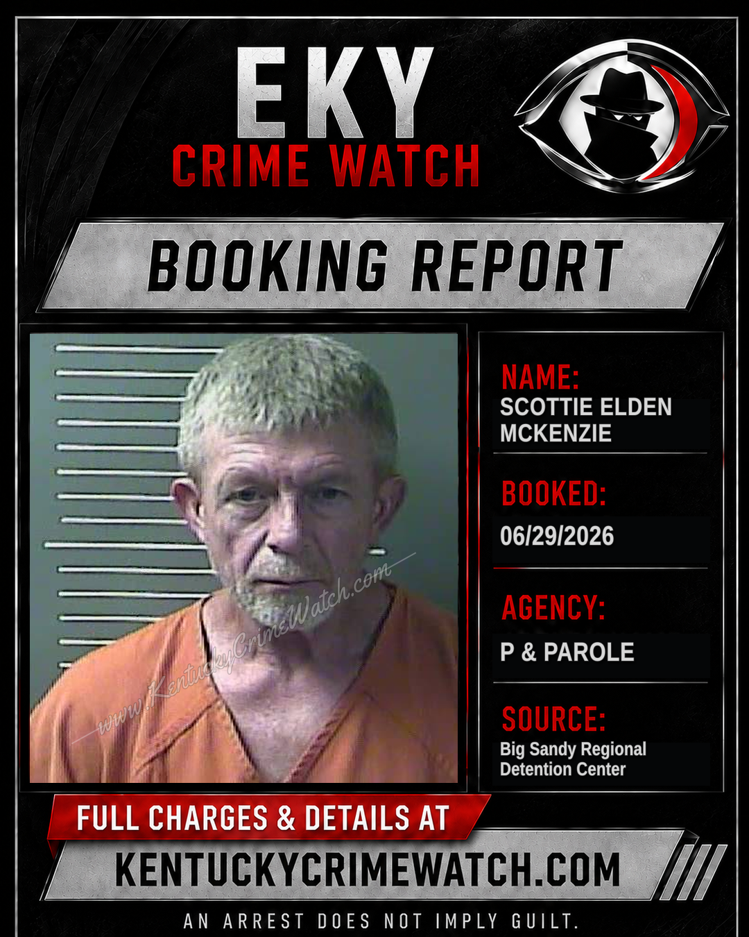 SCOTTIE ELDEN MCKENZIE booking report card