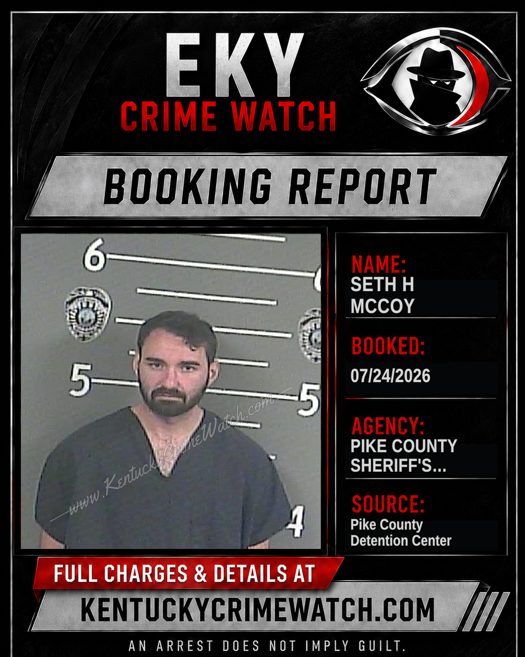 SETH H MCCOY booking report card