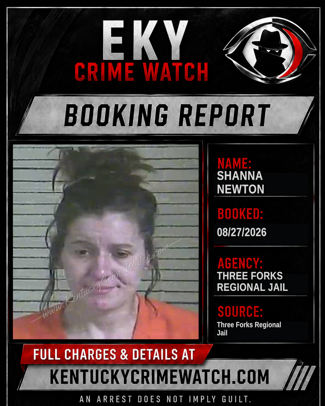 Shanna Newton booking report card