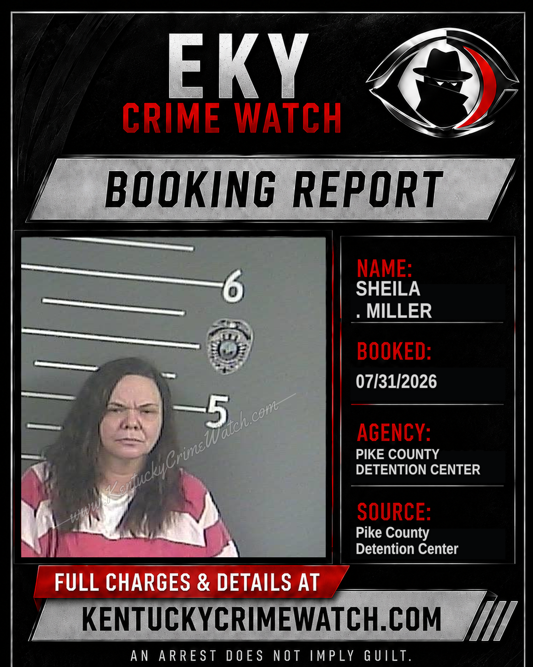 SHEILA . MILLER booking report card