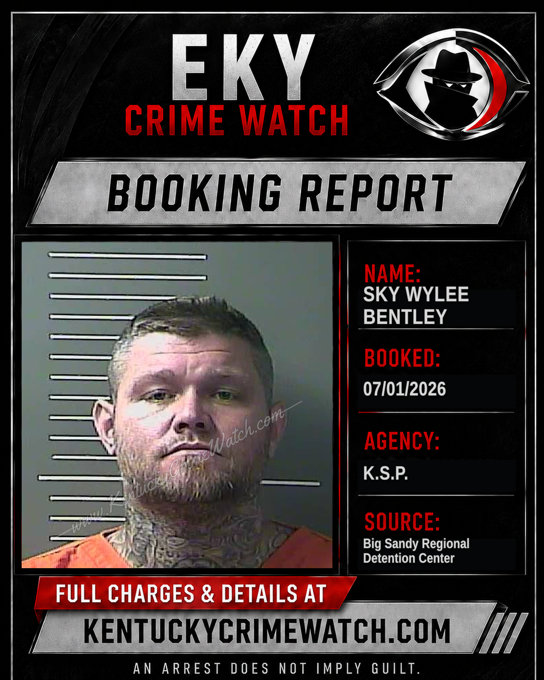 SKY WYLEE BENTLEY booking report card