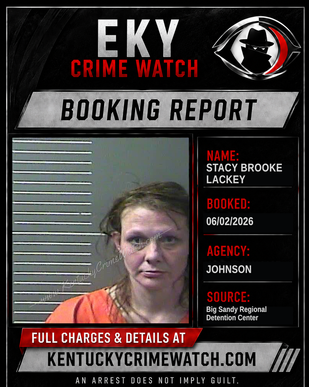 STACY BROOKE LACKEY booking report card