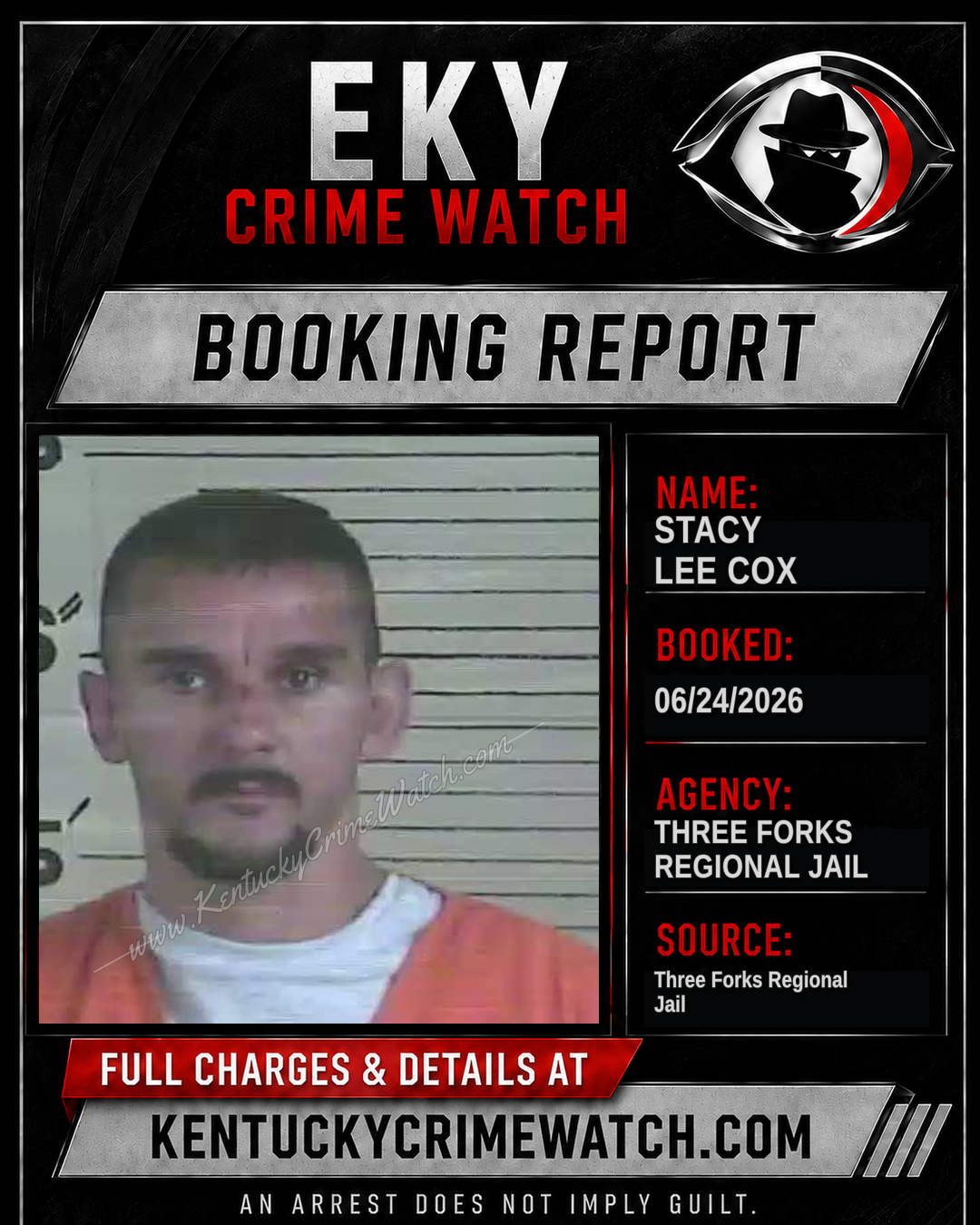 Stacy Lee Cox booking report card